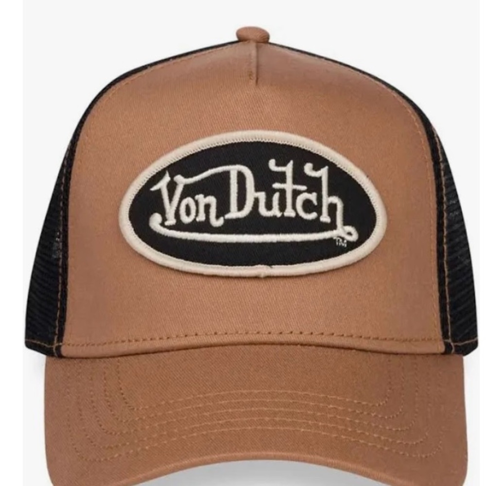 Von Dutch Tan and Black Trucker Hat